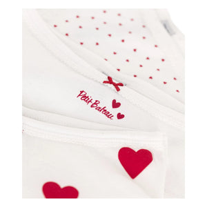 Petit Bateau - 3-Pack Heart High-Waisted Briefs | White