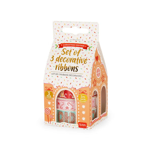 Legami - Set of Three Decorative Ribbons - Gingerbread House