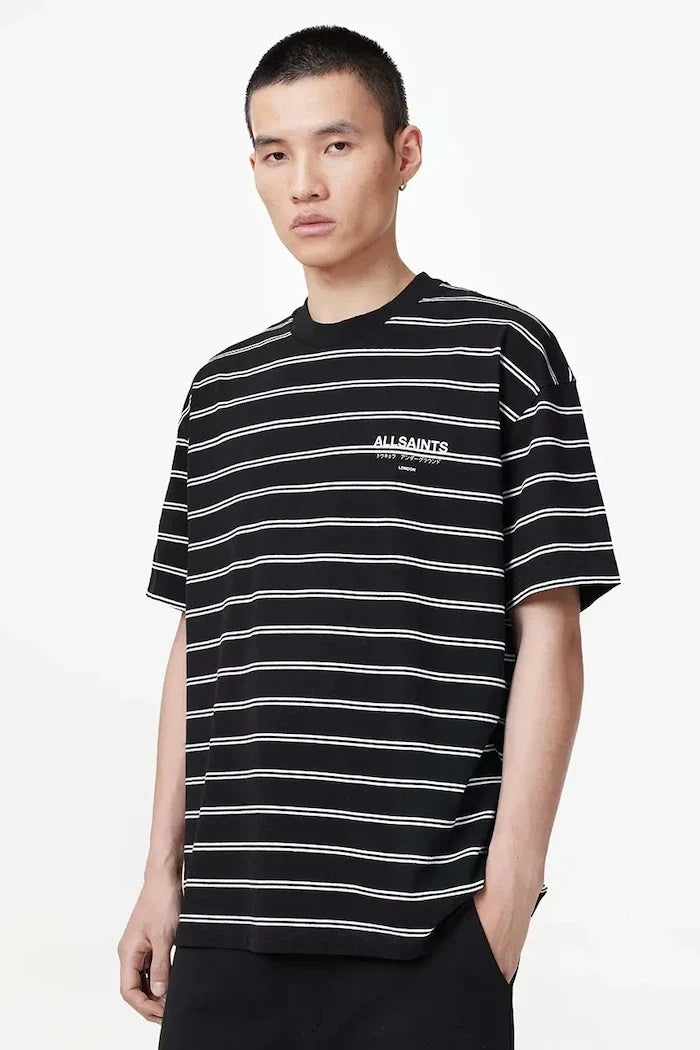 AllSaints erkek pamuklu UNDERGRND STRIPE SS tişört