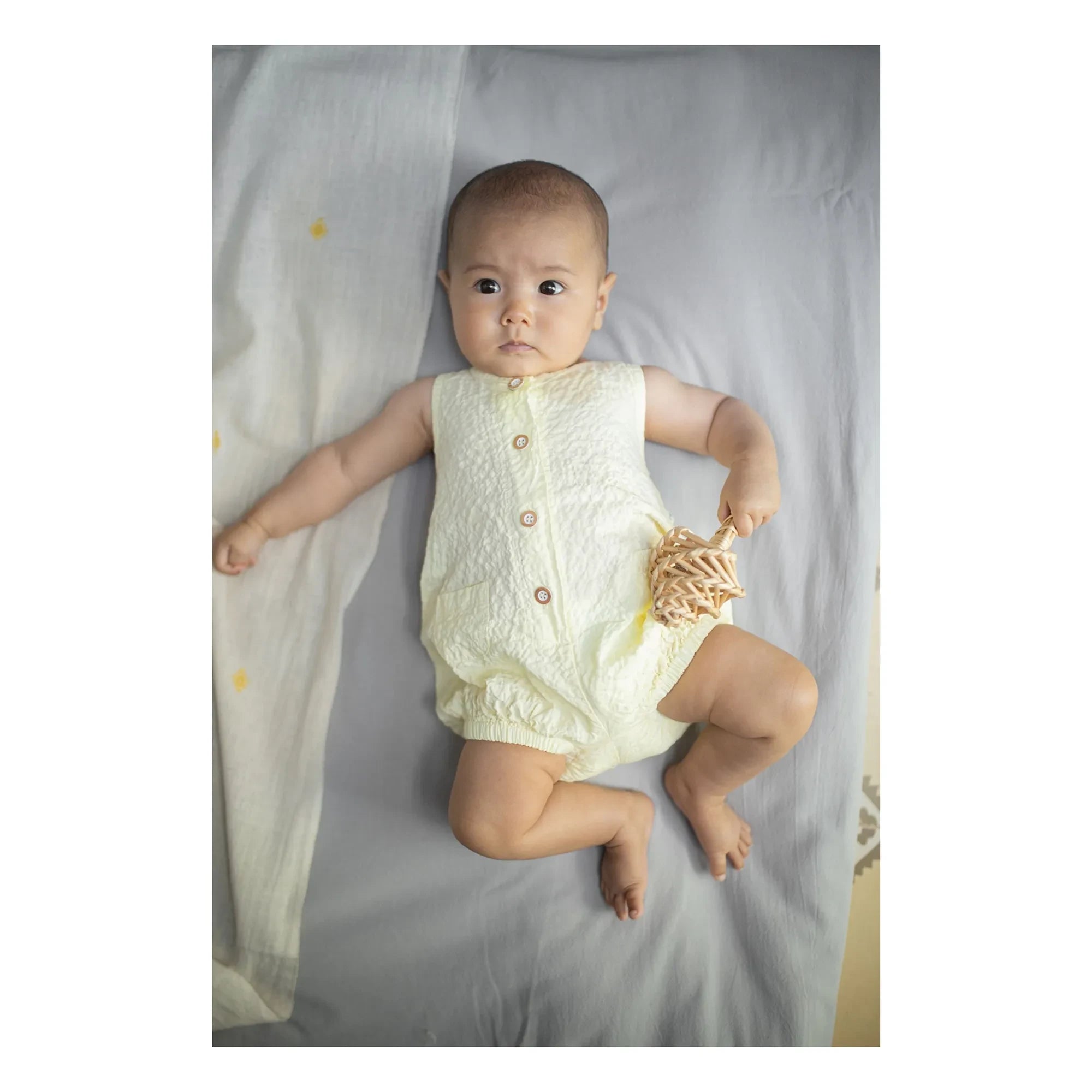 1+ in the Family - Etolia Seersucker Jumpsuit | Light Yellow