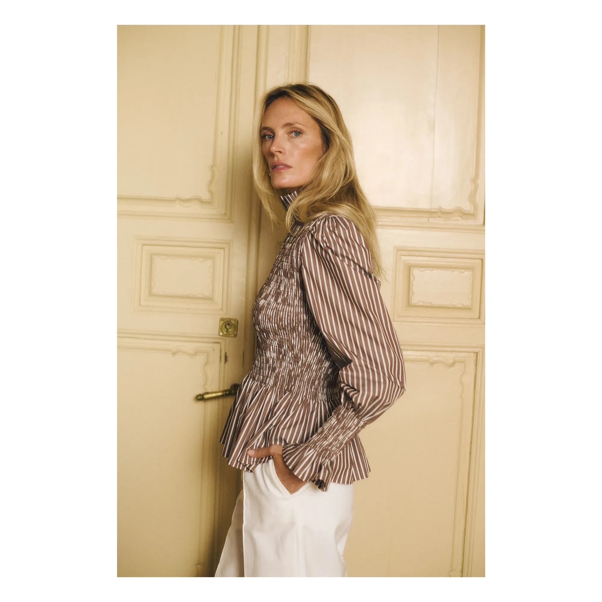 Maria de la Orden - Striped Blouse Aleria Cotton | Brown