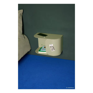 Nobodinoz - Wall-Mounted Changing Table, Lacquered Steel | Almond Green