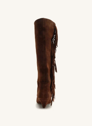 Farm Rio - Boho Tassel Wedge Suede Boot | Brown