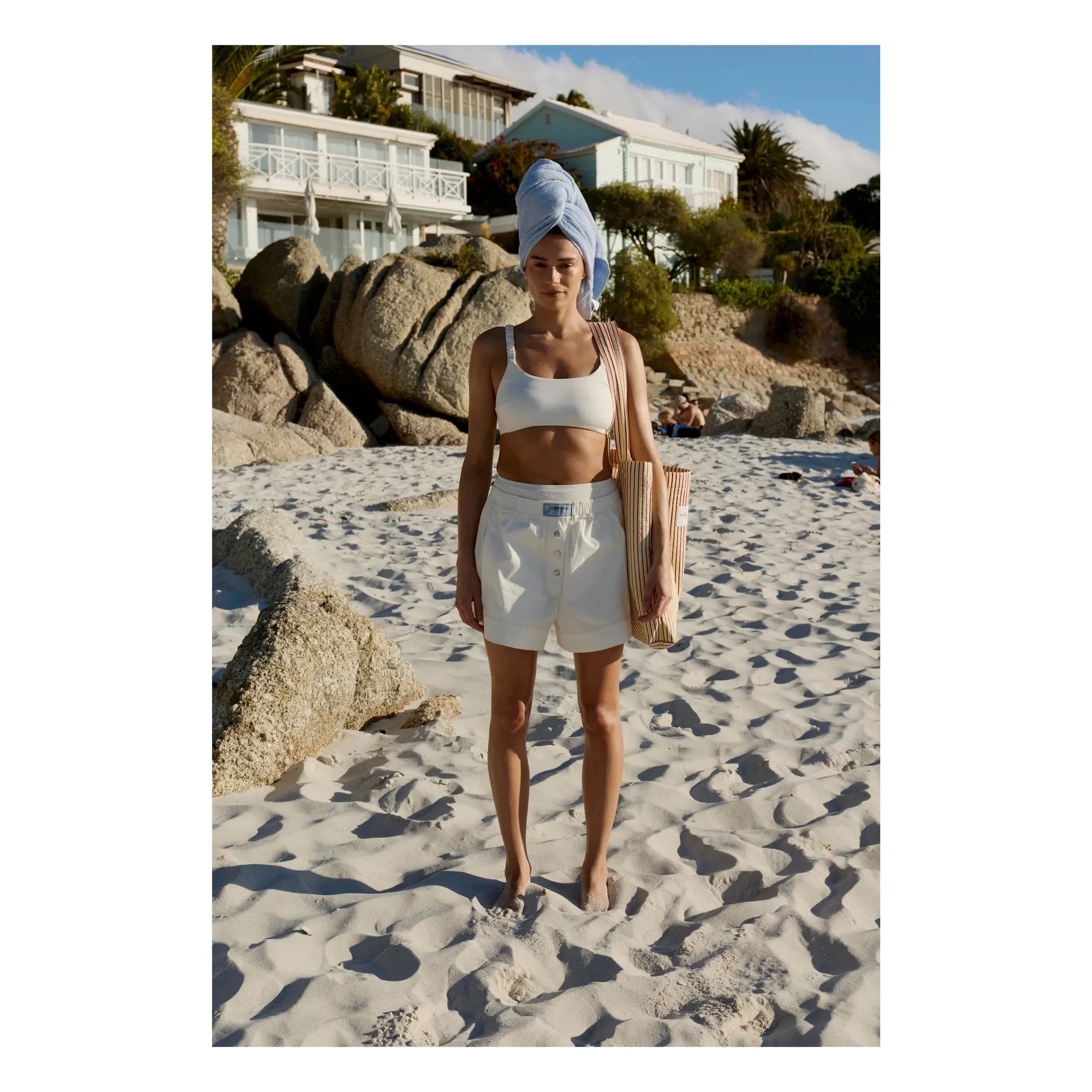 Studio Noos - Striped Beach Bag | Pale Yellow