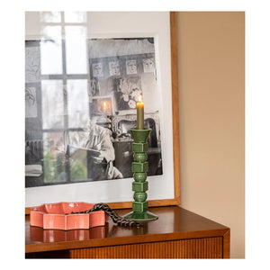 The Socialite Family - Ceramic Anna Candle Holder Medium | Olive Green