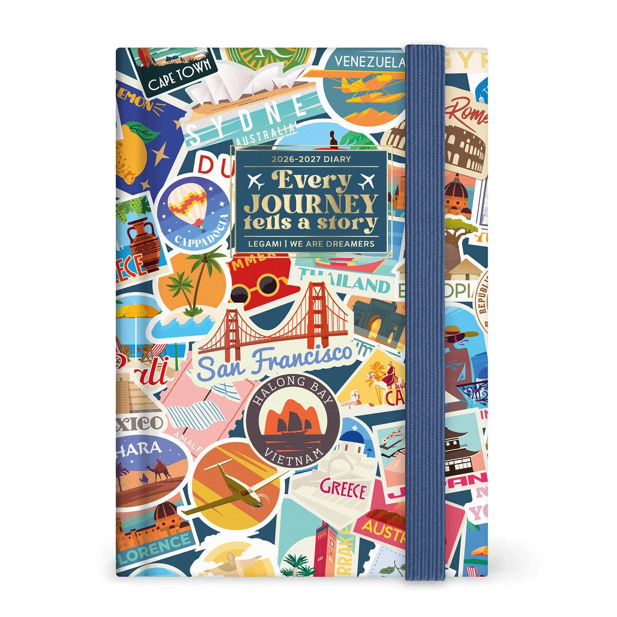 Legami - 2026/2027 16-Month Daily Photo Diary - Travel Stickers - Small