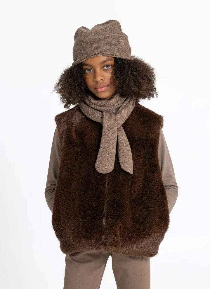 Smallable Kid - Striped Wool Hat | Brown