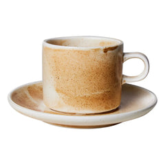 HKliving - Chef Ceramics Porcelain Cup and Plate | Cream