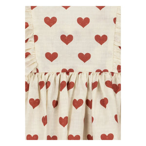Konges Sløjd - Cianna Hearts Organic Cotton Dress | Ecru