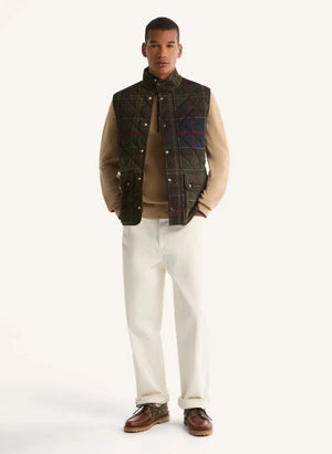 Barbour - Lowerdale Tartan Kapitone Yelek | Koyu yeşil