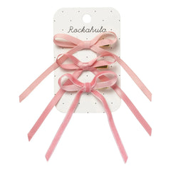 Rockahula Kids - Set of 3 Satin Bow Hair Clips | Pink