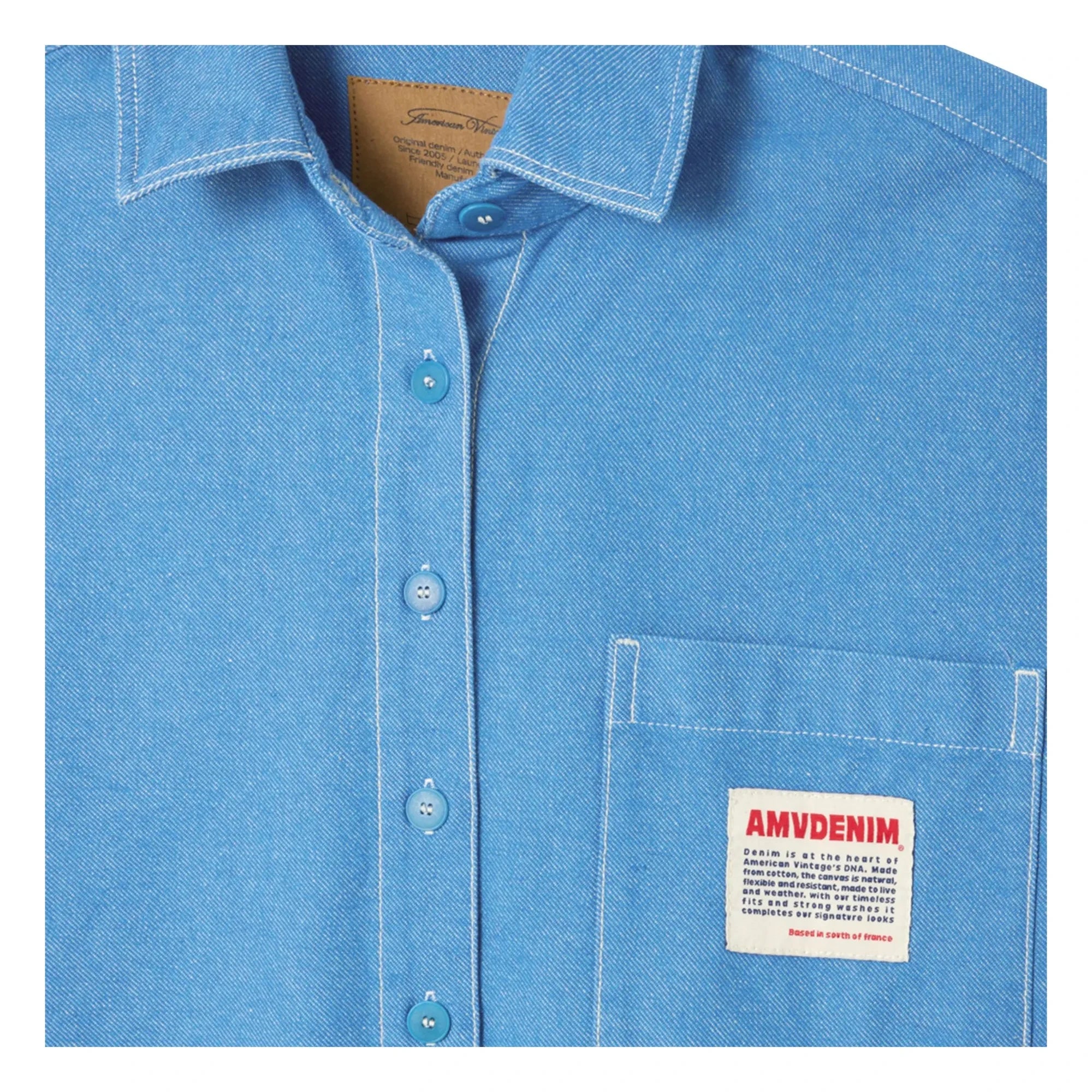 American Vintage - Pusway Cotton Sleeveless Jacket | Blue