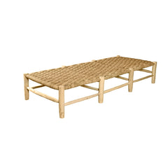 Cosydar - Palm Leaf and Raw Wooden Bench - 8 Legs
