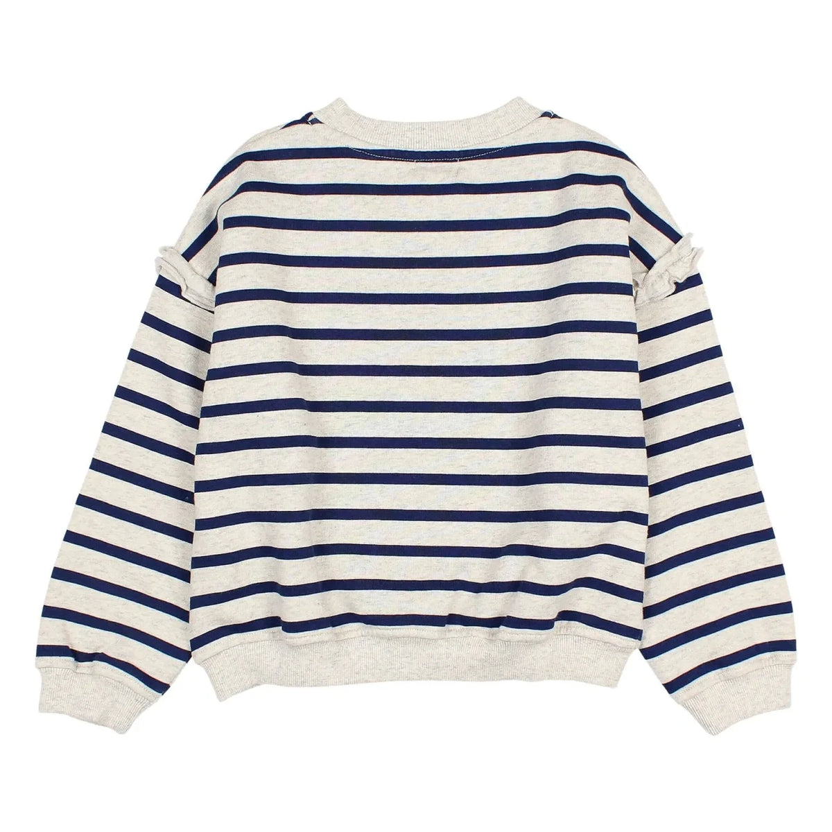 Búho - Kız Çocuk Denizci Çizgili Organik Pamuklu Sweatshirt | Lacivert