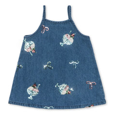 Konges Sløjd - Sequin Puffed Denim Dress Magot Glaces Organic Cotton | Blue