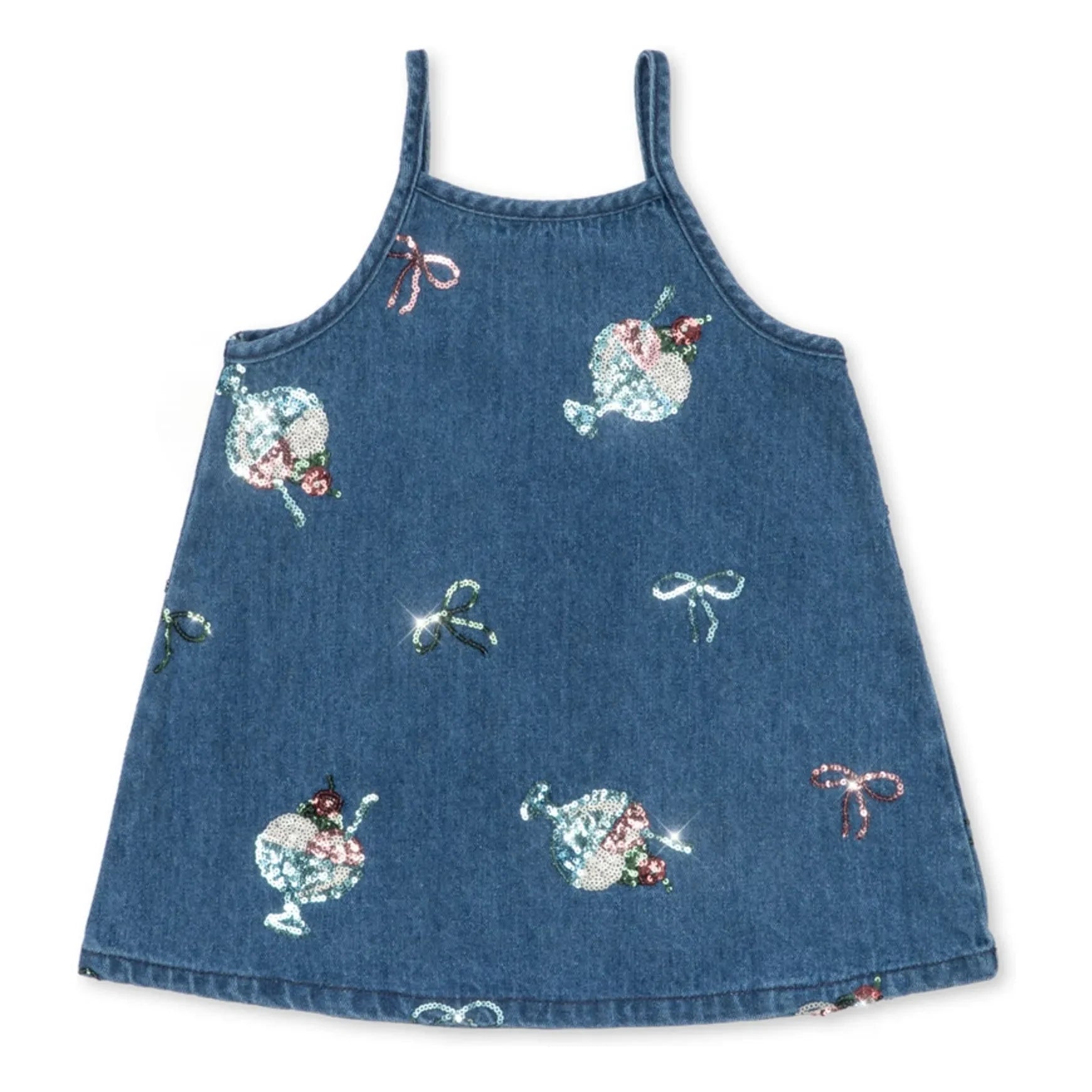 Konges Sløjd - Sequin Puffed Denim Dress Magot Glaces Organic Cotton | Blue