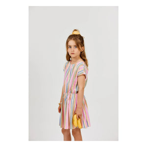 Arsène et Les Pipelettes - Striped Organic Cotton Voile Dress | Pink