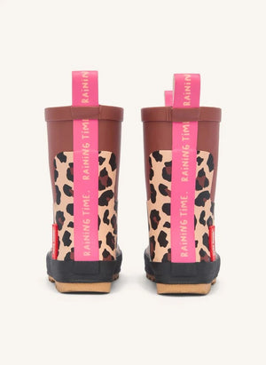 Hello Hossy - Leopard Rain Boots | Brown