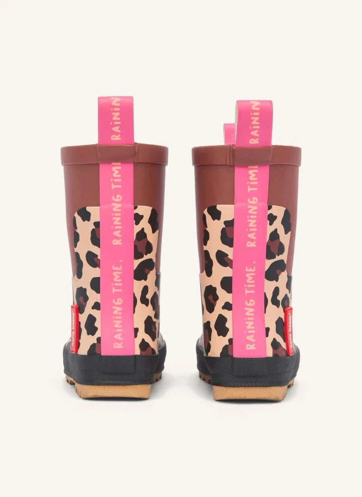 Hello Hossy - Leopard Rain Boots | Brown