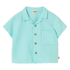 Cozmo - Abel Cotton Muslin Shirt | Aqua