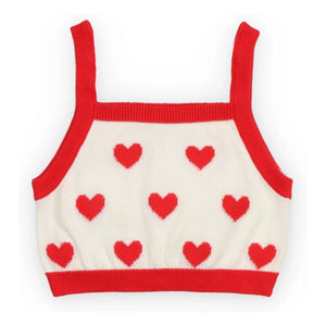 the new society - Maqui Hearts Jacquard Top | White