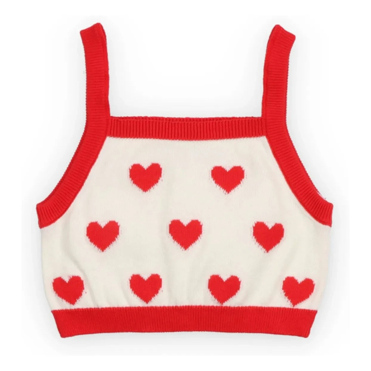the new society - Maqui Hearts Jacquard Top | White
