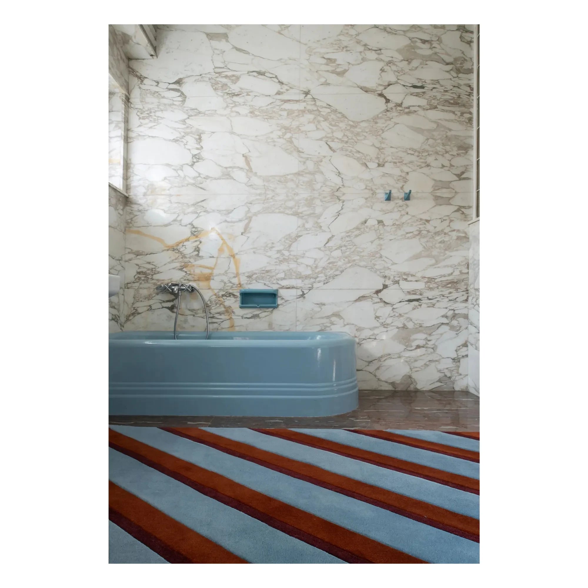 Layered - Wool Rug Diagonal, Tekla Evelina Severin | Blue