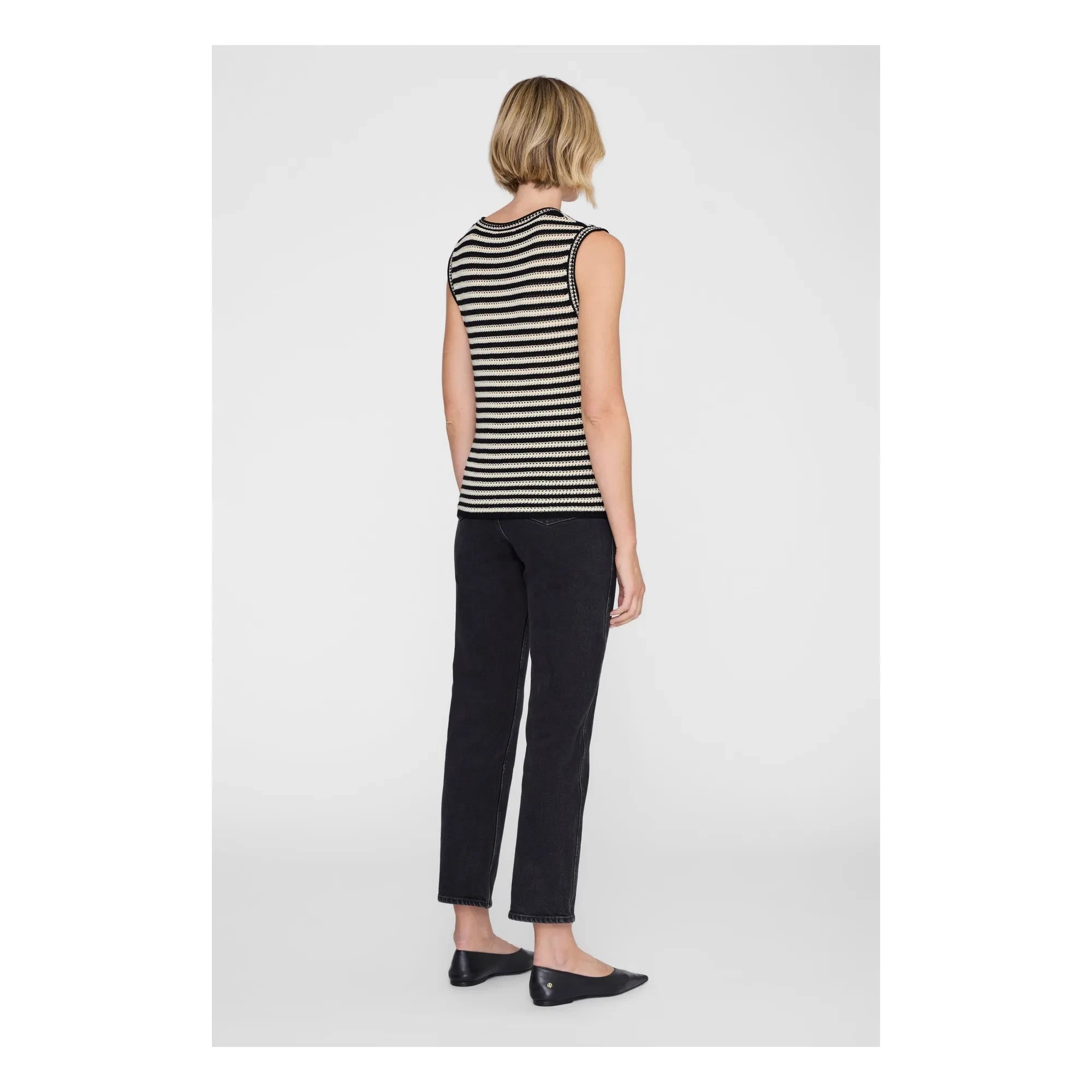 Anine Bing - Lowen Striped Tank Top | Black