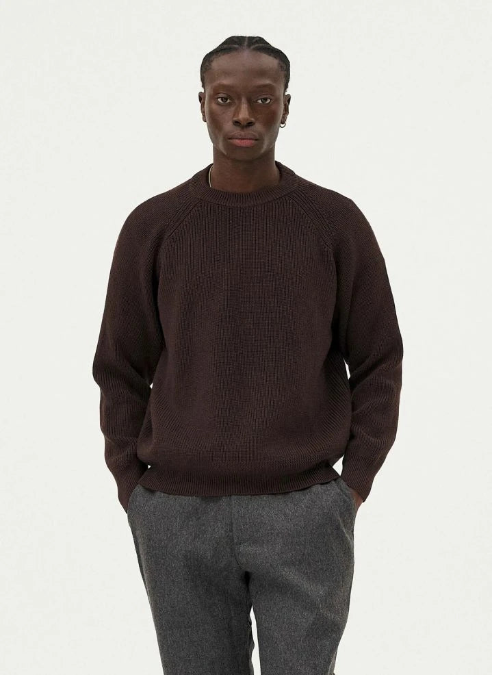 Noyoco - Oslo Sweater Merino Wool and Organic Cotton | Brown