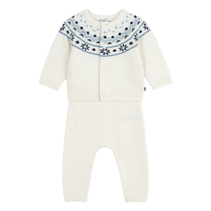 Petit Bateau - Wool Cardigan and Pants Set | Ecru