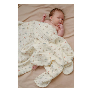 Cam Cam - Vintage Toys Muslin Blanket | Beige