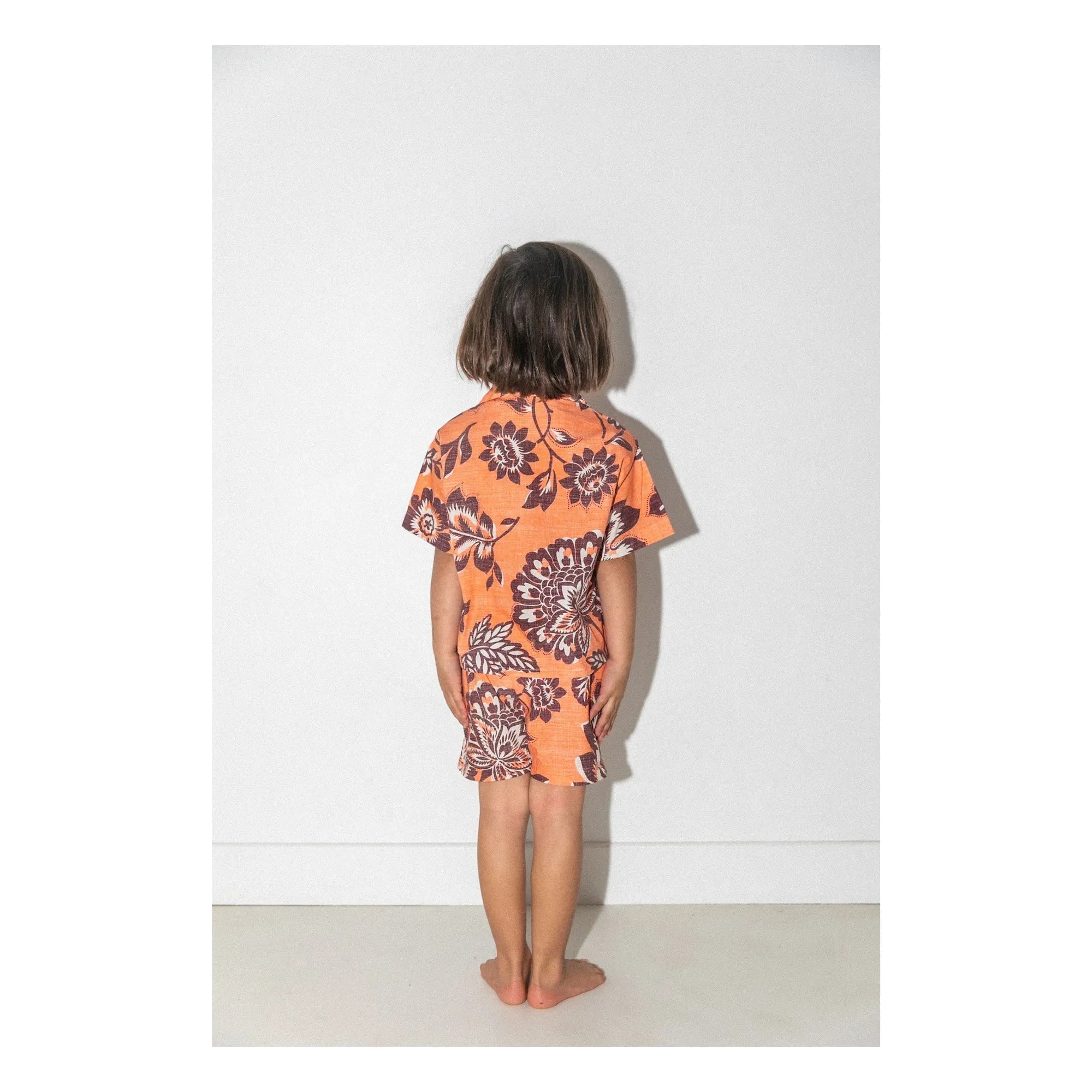 Club Trésor - Tiki Waikiki Poplin Shirt and Shorts Set | Orange