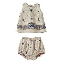 Caramel - Lettuce Paisley Top and Shorts Set | Ecru