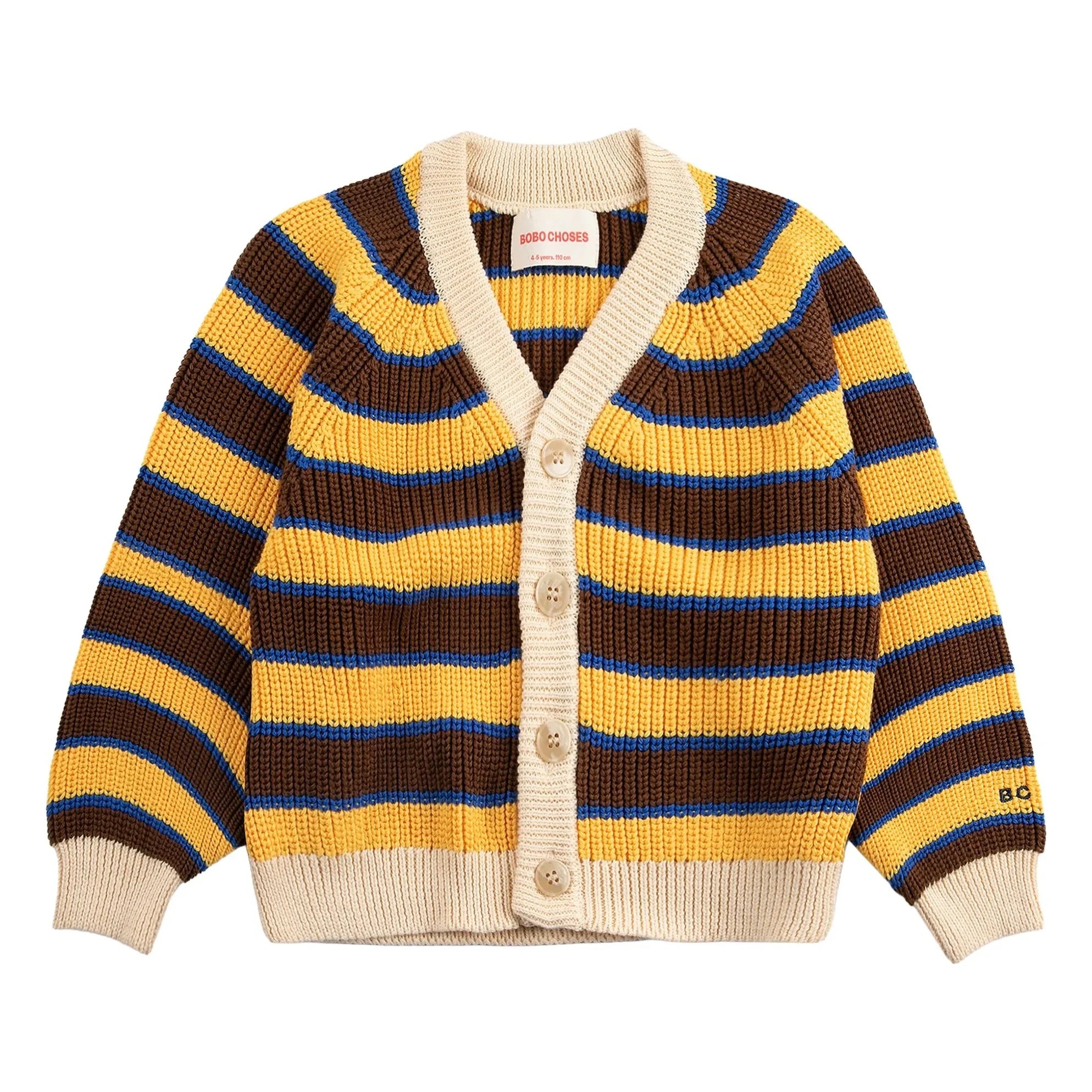 Bobo Choses - Striped Organic Cotton Cardigan | Yellow