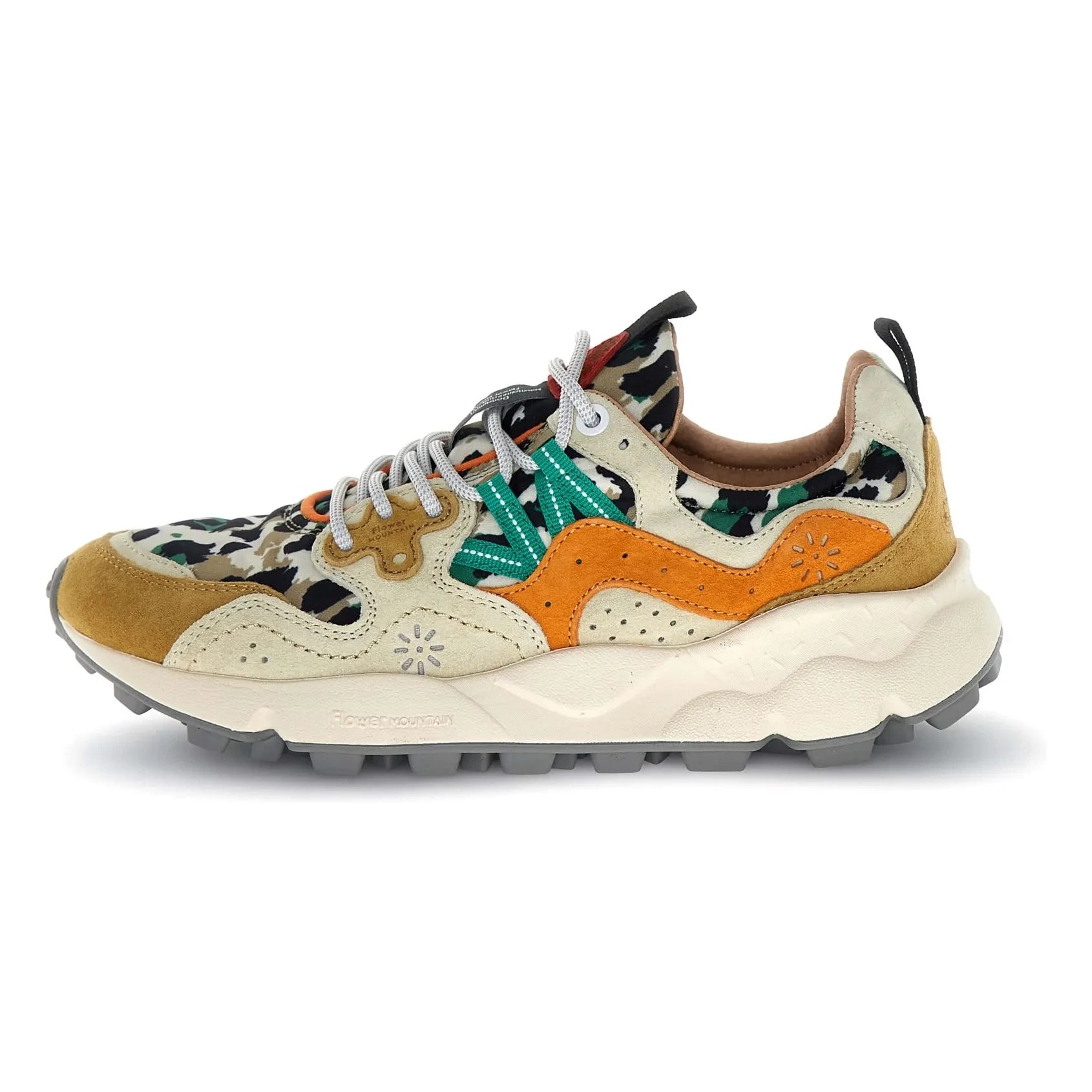 Flower Mountain - Yamano 3 Leopard Suede and Nylon Sneakers | Orange