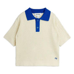 Mini Rodini - Organic Cotton Knit Polo Shirt | Ecru