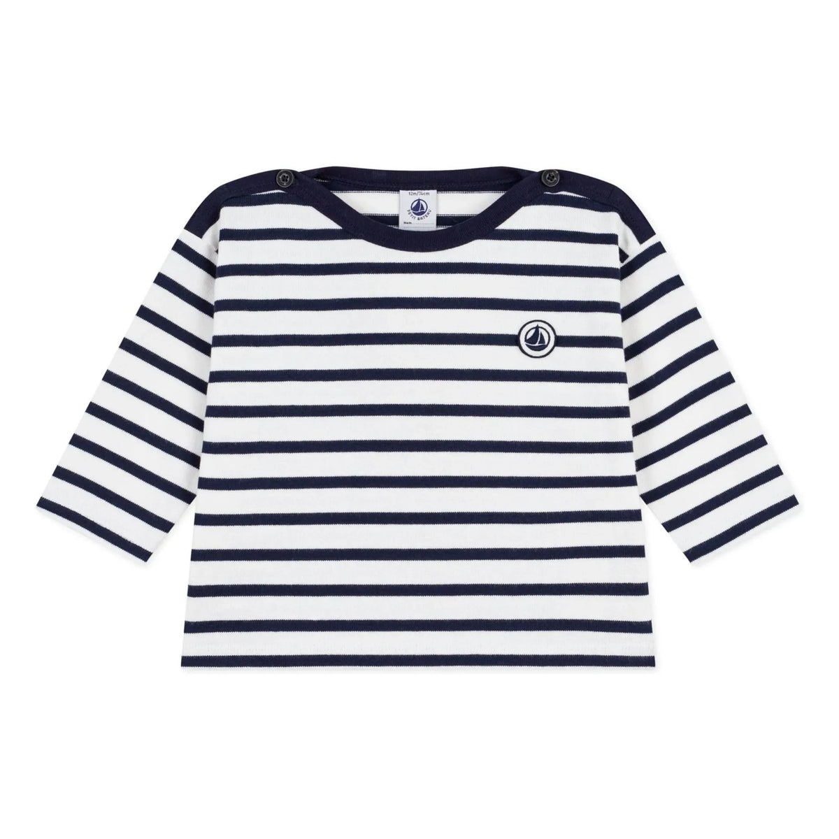 Petit Bateau - Marinière Bebek Tişört | Beyaz