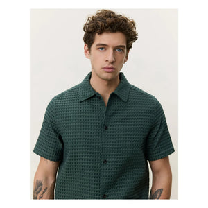 Les Deux - Chack Seersucker Shirt | Dark green