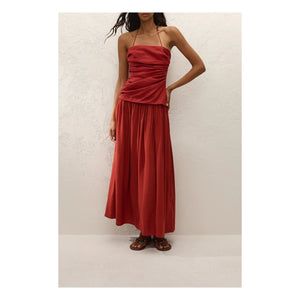 Faithfull the Brand - Notte Maxi Cotton Dress | Terracotta