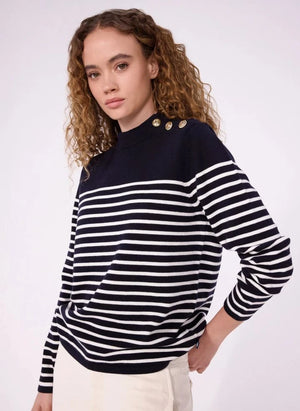 Petit Bateau - Striped Wool Sweater | Navy