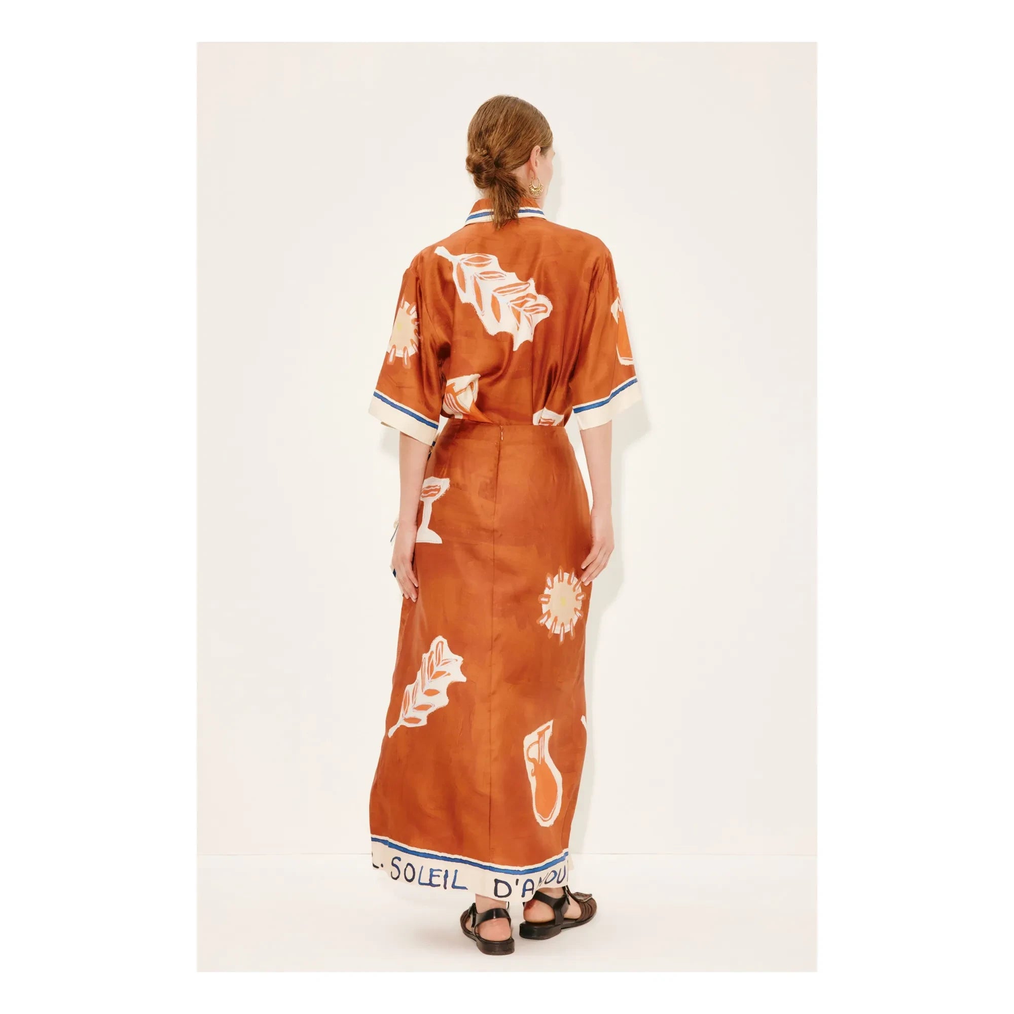 Alémais - Soleil D'Amour silk dress | Terracotta
