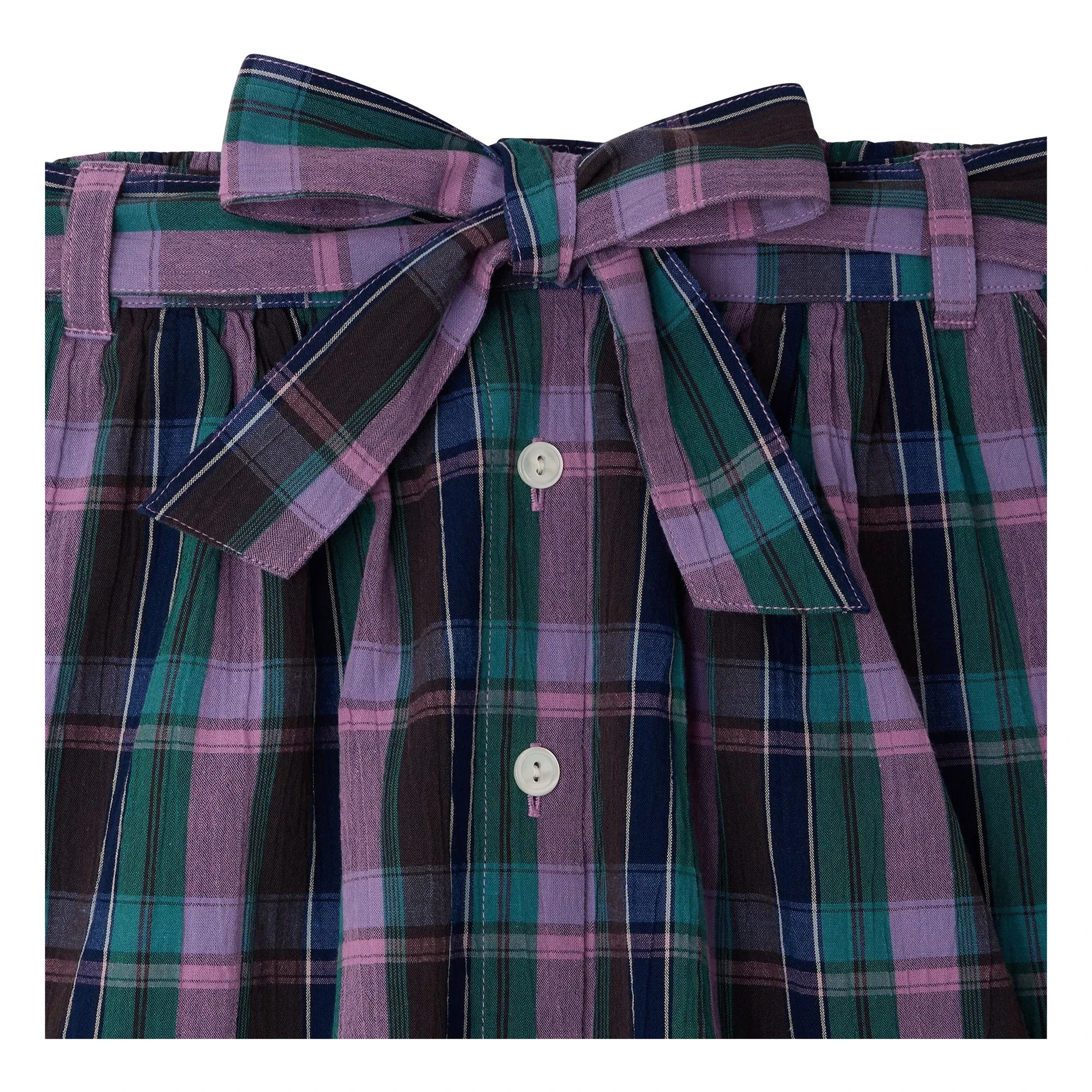 Bonpoint - Esterina Skirt Organic Cotton Checkered | Purple