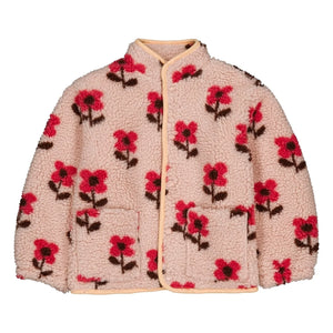 Hello Simone - Floral Patterned Sherpa Bear Jacket | Pink