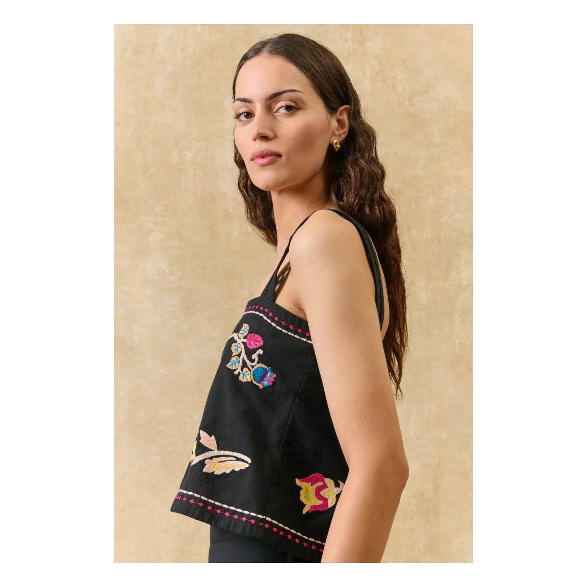 Louise Misha - Phaedra Organik Pamuk Top | Siyah