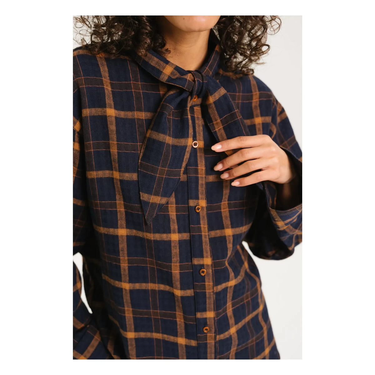 Sacrécoeur - Charlie scarf shirt | Navy