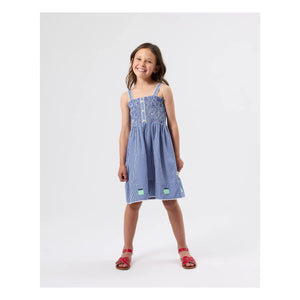 Goldie + Ace - Gingham Gathered Dress | Blue