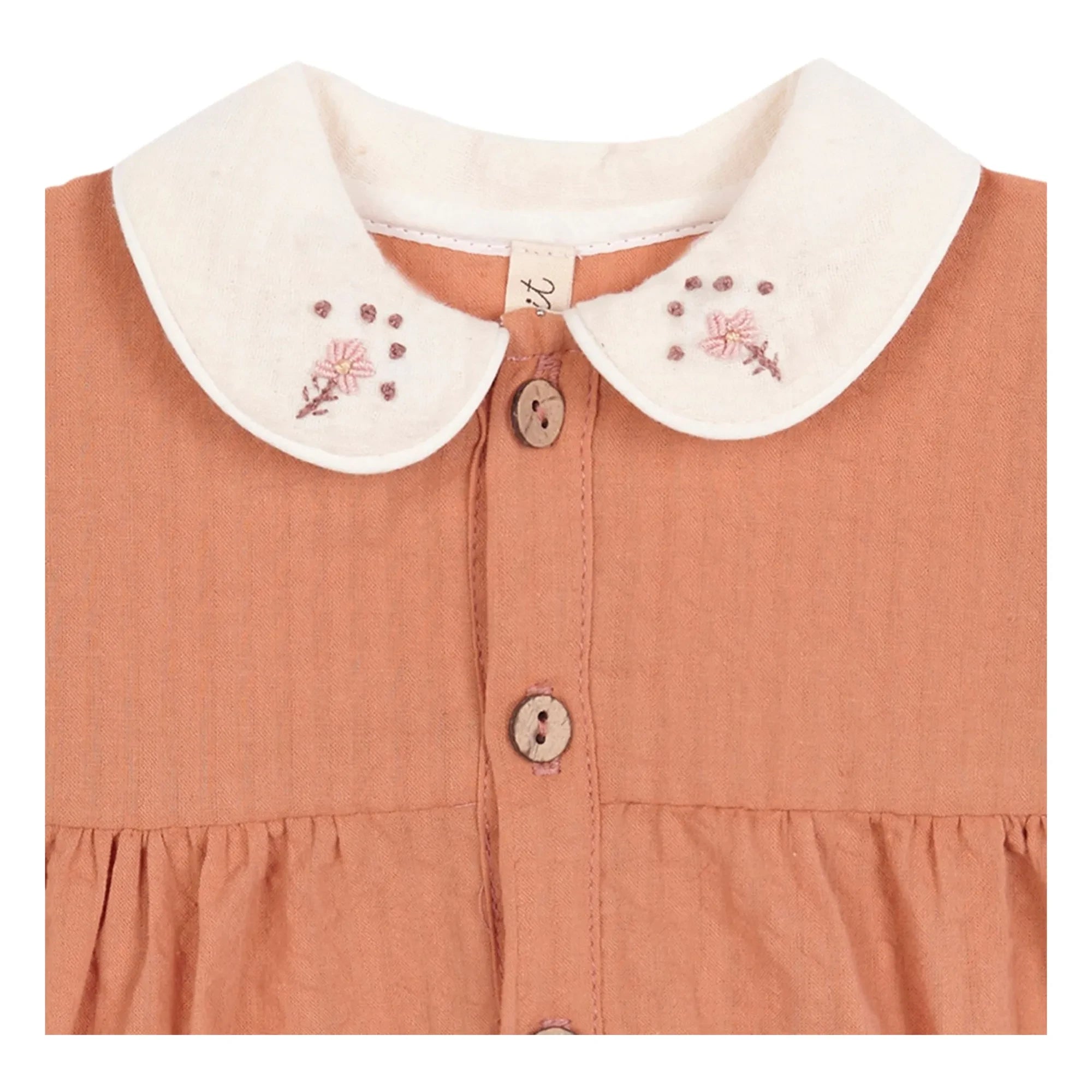 birinit - Claudine Collar Romper Organic Cotton | Russet