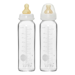 Hevea - Glass Baby Bottle 240 ml - 2-piece Set