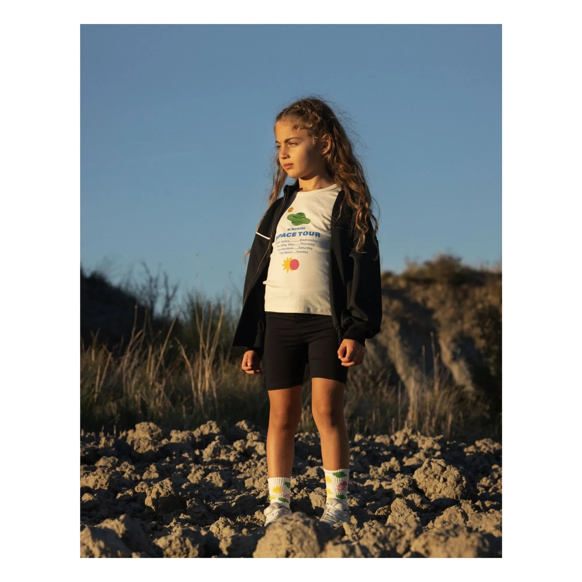 Mini Rodini - Space Tour Organic Cotton T-Shirt | Ecru