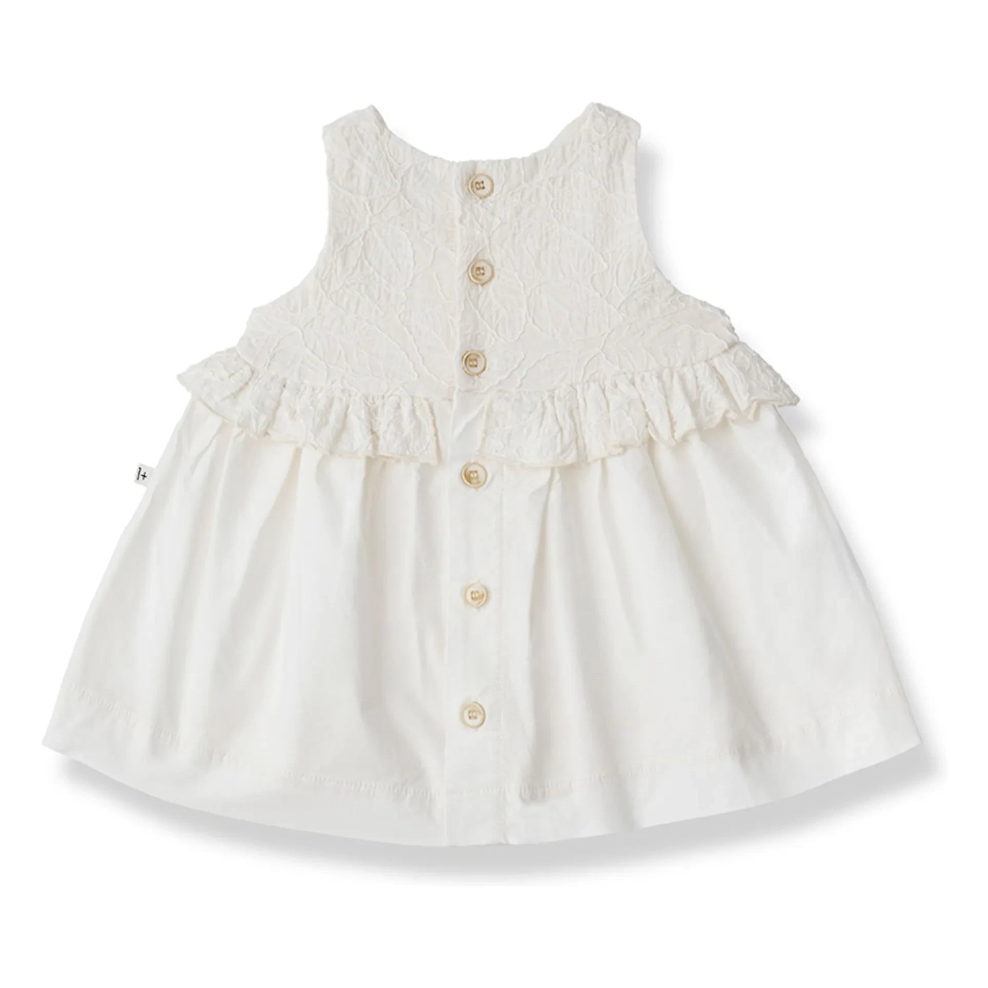 1+ in the family - Cadaques Embroidered Dress | White